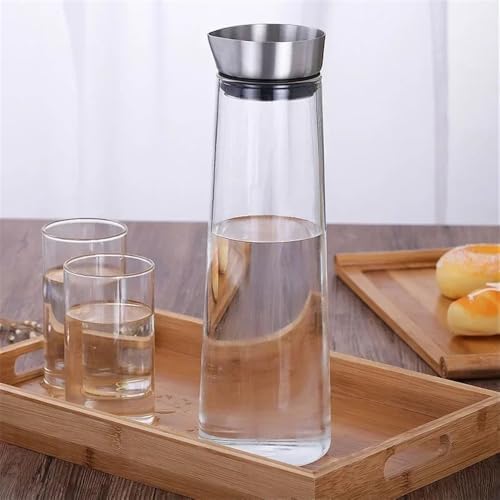 Drinking Glass Water Pitcher with Lid Fridge Carafe