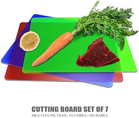 Fotouzy Plastic Cutting Boards for Kitchen, Flexible Cutting Mats Set