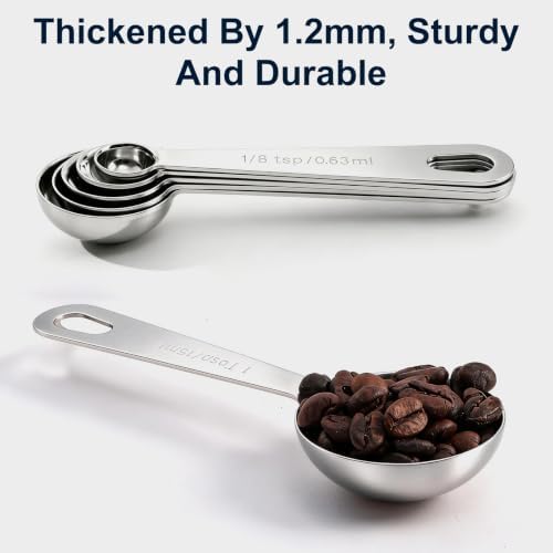 Bopei 14-Piece 18/8 Stainless Steel Measuring Cups and Spoons Set