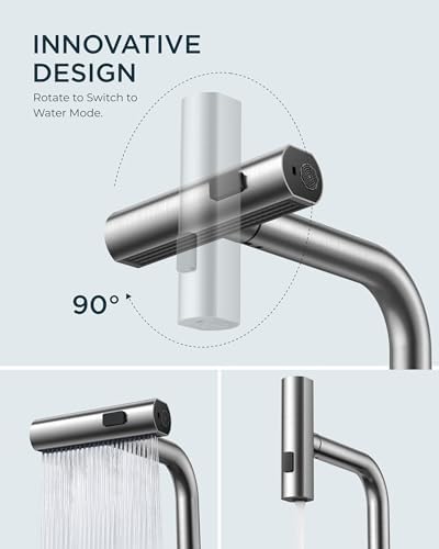 FORIOUS Touchless Waterfall Kitchen Faucet with Pull Down Sprayer