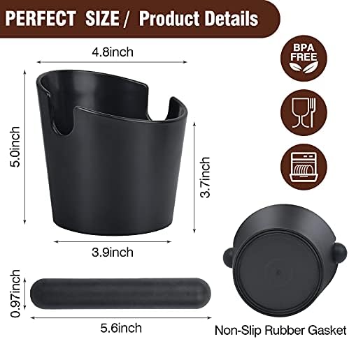 Espresso Knock Box,4.8 Inch Coffee Ground Knock Box,Shock-Absorbent