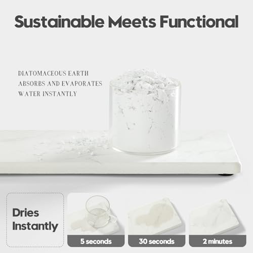 2PCS Water Absorbing Stone Drying Tray for Kitchen Counter & Bathroom