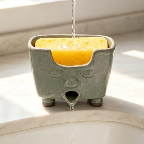 Ceramic Kitchen Sponge Holder with Drain
