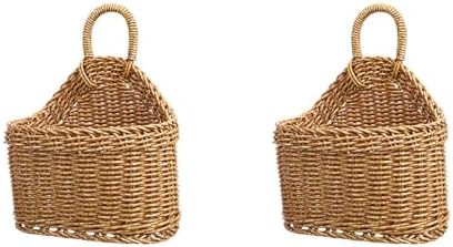 LIOOBO Hanging Wall Baskets: 2pcs Kitchen Storage Woven Washable