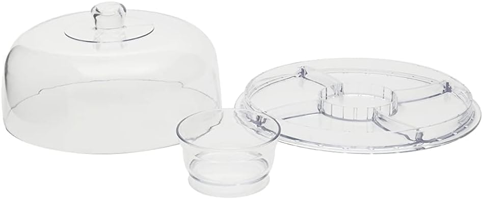 Extra Large (12") 6 in 1 Acrylic Cake Stand with Dome Lid