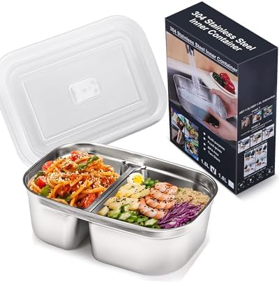 Buddew 1.5L 304 Stainless Steel Inner Container with Compartments