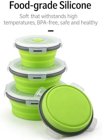Foldable and Silicones Sealed Food Holders Set Outdoor Meal Carriers