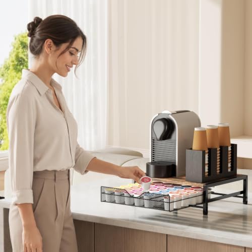 Homsorout 42 K Cup Holder, Coffee Pod Holder Drawer for Countertop