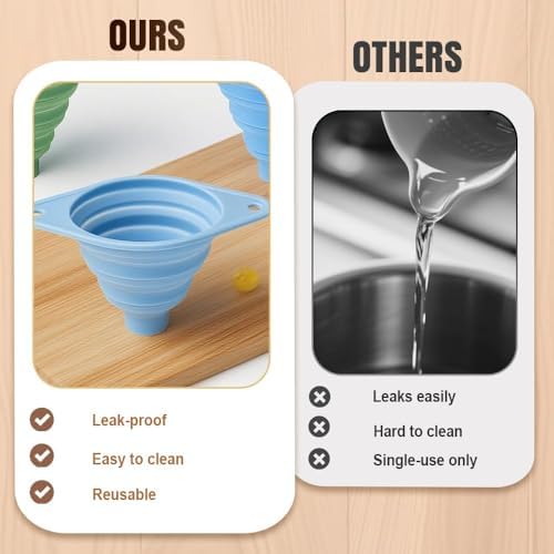 Kitchen Funnel Set, 2026 New Food Grade Silicone Collapsible Small