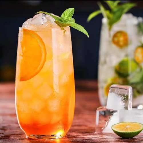 QAPPDA Drinking Glasses Set of 12, 16 oz Highball Glasses with Straws