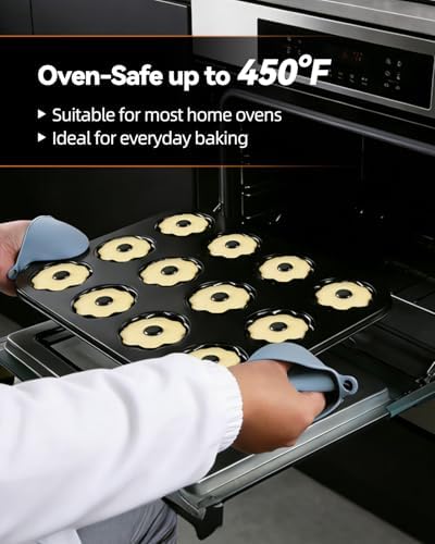 2 Pack Mini Bundt Cake Pans for Baking, 12 Cavity Nonstick Fluted Tube