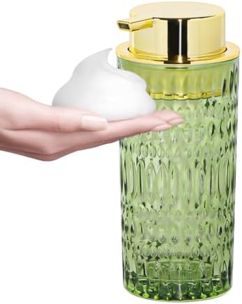 Green Glass Foaming Soap Dispenser