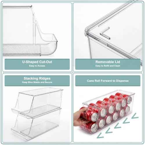 Oprunsy 2-Pack Stackable Can Organizer for Refrigerator