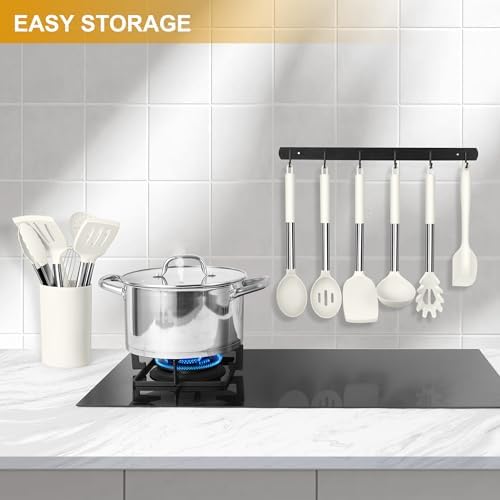 LIANYU 15 Pcs Cooking Kitchen Utensils Set with Stainless Steel Handle