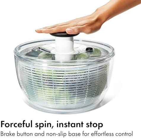 OXO Good Grips 6.22 Qt Salad Spinner, Vegetable Washer with Bowl &