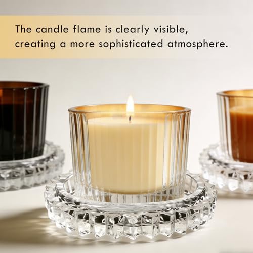 Clear Candle Holder Candle Dish – Chic Glass Candle Holder Tray for
