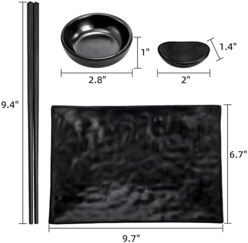 16 Pcs Sushi Plate Set, Plastic Sushi Serving Dish, Melamine Japanese