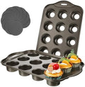 2 Pack 12 Cups Muffin Pan Mini Nonstick Cheesecake Pans Carbon Muffins