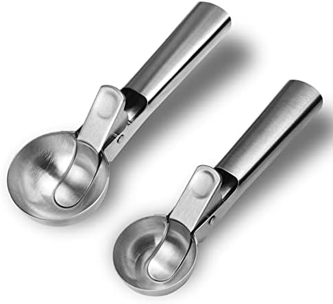 Stainless Steel Ice Cream Scooper with Trigger Release, Heavy Duty