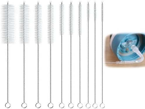 Straw Cleaner Brushes Sets, 8inch Different Diameters 10 Pieces, for