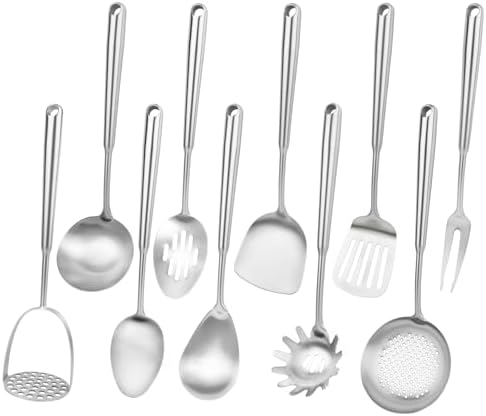 10-Piece 304 Stainless Steel Cooking Utensil Set