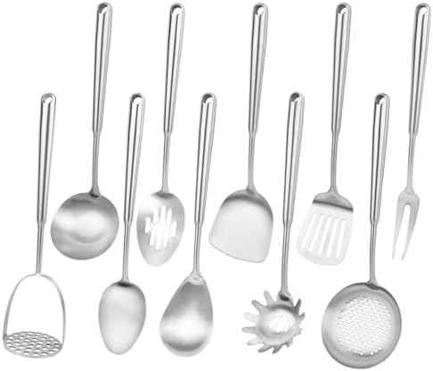 10-Piece 304 Stainless Steel Cooking Utensil Set