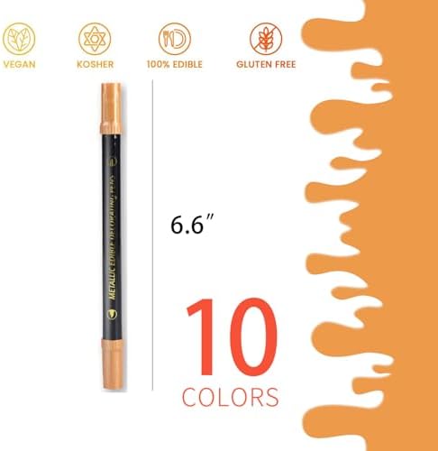 ZJSJSP 4PCS Edible Metallic Markers, Gold and Silver