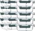 M MCIRCO 10-Pack 30 oz 2-Compartment Glass Meal Prep Containers