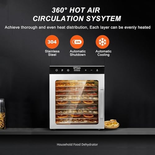 LED 8-Layer Stainless Steel Food Dehydrator