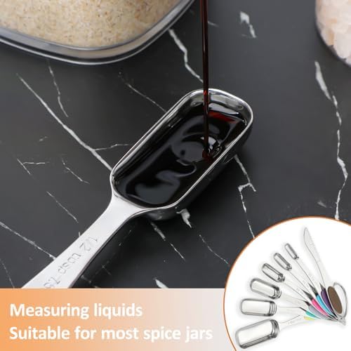 Magnetic Measuring Cups and Spoons Set of 14,Stainless Steel Measuring