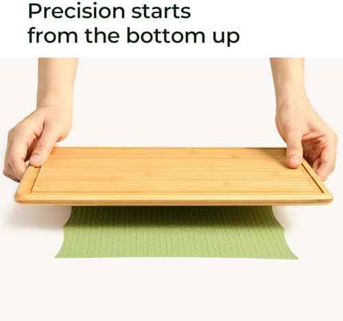 Keechee Cutting Board with Non-slip Mat, Bamboo Cutting Board for Kitchen Meal Prep & Serving - Wood Serving Board Set with Deep Juice Groove Ideal Kitchen Gifts