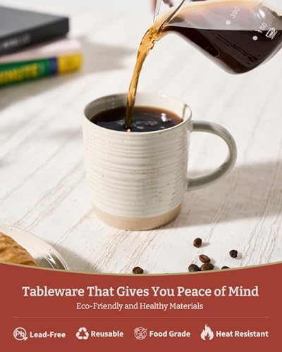 famiware Coffee Mugs Set of 6, 13 oz Mug Set, Ceramic Cup Set with
