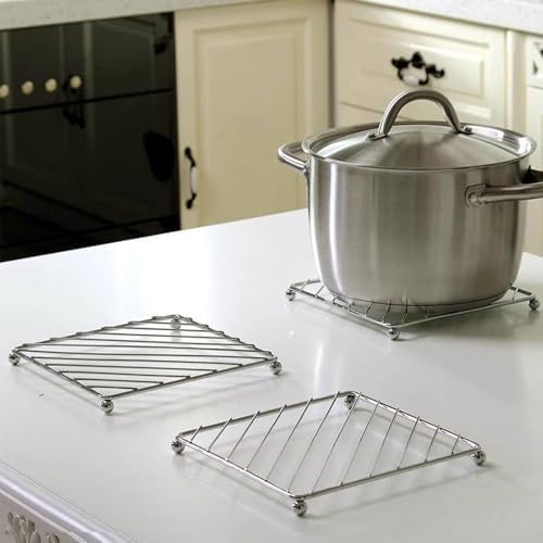 3 Pcs Stainless Steel Trivets Heat Resistant Insulated Hot Pads Table