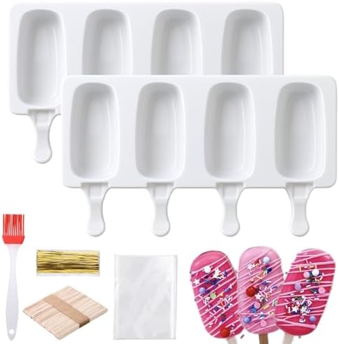 Juome Cake Pop Mold Kit, Large Cakesicle Molds Silicone with Sticks &