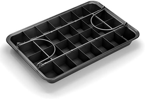 Elbee Home Brownie Pan with Dividers, 13 x 9 Inch Nonstick Carbon