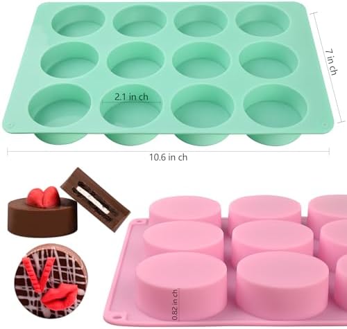 Actvty Chocolate Cover Cookie Silicone Molds, New Size 12-Cavity Round