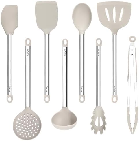 Vayvnt Kitchen Utensil Set, 8PCS, Khaki