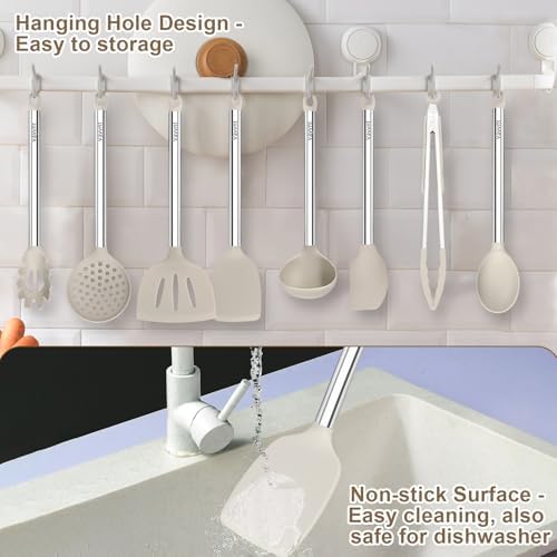 Vayvnt Kitchen Utensil Set, 8PCS, Khaki