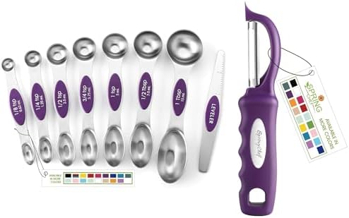 Spring Chef Dual Sided Magnetic Measuring Spoons, Set of 8 & Stainless