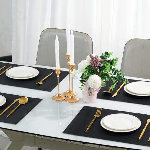 Placemats Set of 6,Non-Slip PVC Weave Table Mats Easy to Clean,Heat
