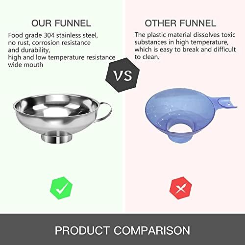 2 PCS Canning Funnel for Wide and Regular Jars, Wide Mouth Funnel