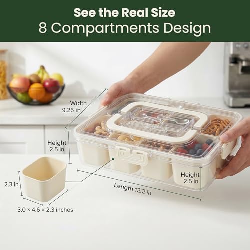 Snackle Box Container 2 Pack with Lid & Handle | BPA-Free