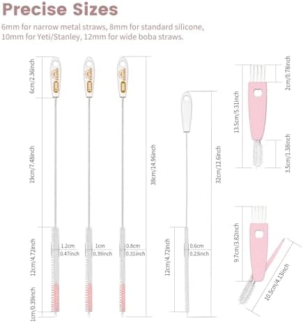 15 Inch Extra Long Straw Cleaner Brush Set, 5PCS for Stanley 40 oz