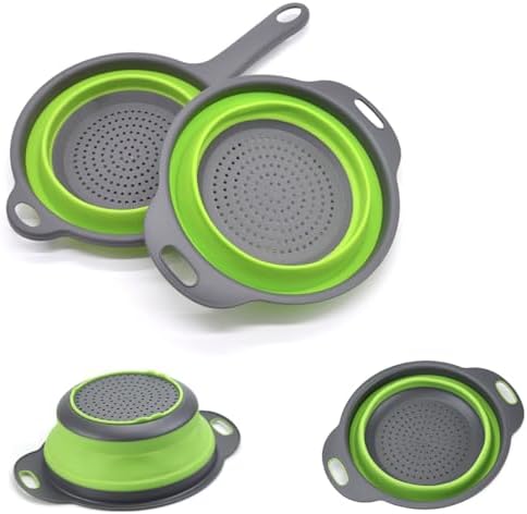 Three-Piece Collapsible Strainer - Made of Silicone with a Plastic
