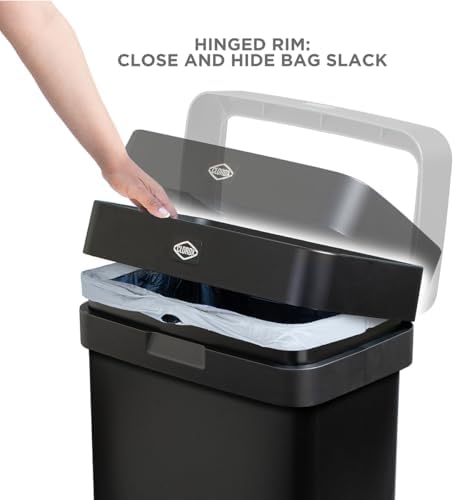 Clorox Slim Open Top Trash Can, 13 Gal, Matte Black