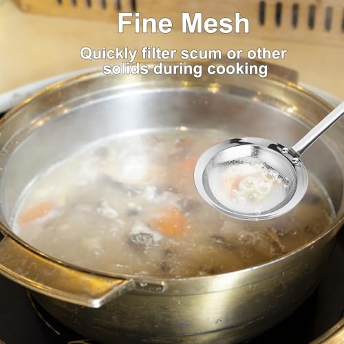 Fine Mesh Stainless Steel Sieve Colander(2 Pack, Large+Small)