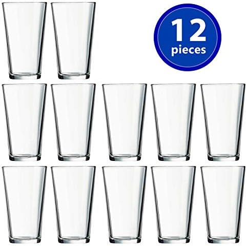 Drinking Glasses Set of 12-16 oz Glass Cups - Pint & Beer Glasses