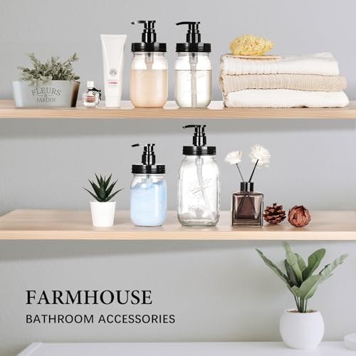 Amolliar Plastic Mason Jar Soap Dispenser, 16OZ, 4 Pack