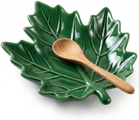 Ceramic Spoon Rest for Stove Top, Large Maple Leaf Spoon Holder