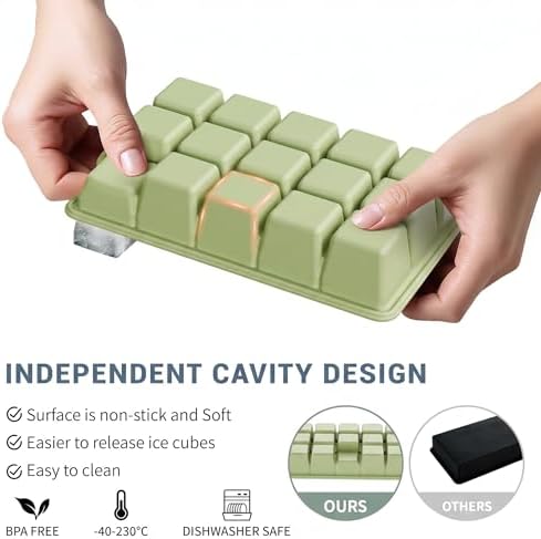 Silicone Ice Cube Tray 3 Pack, HANCELANT Ice Cube Mold, Ice Trays for